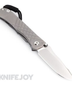 Chris Reeve Knives Umnumzaan Left Hand Drop Point Magnacut Blade with Glass Blasted Plain Titanium Handles