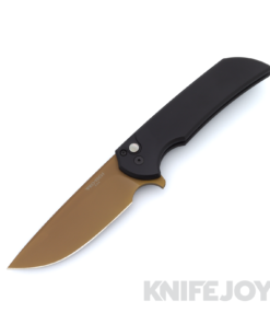 Pro-tech Knives Mordax SHOT Show 2026 Special Tan PVD Magnacut Blade with Plain Black Handle