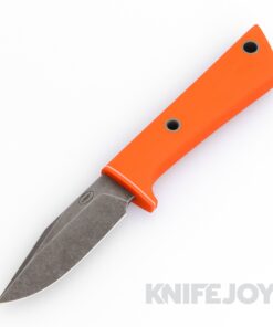 Shane Sibert Custom Knives Fixed Blade Traverse Magnacut Blade with Orange G10 Handles/ Leather Sheath
