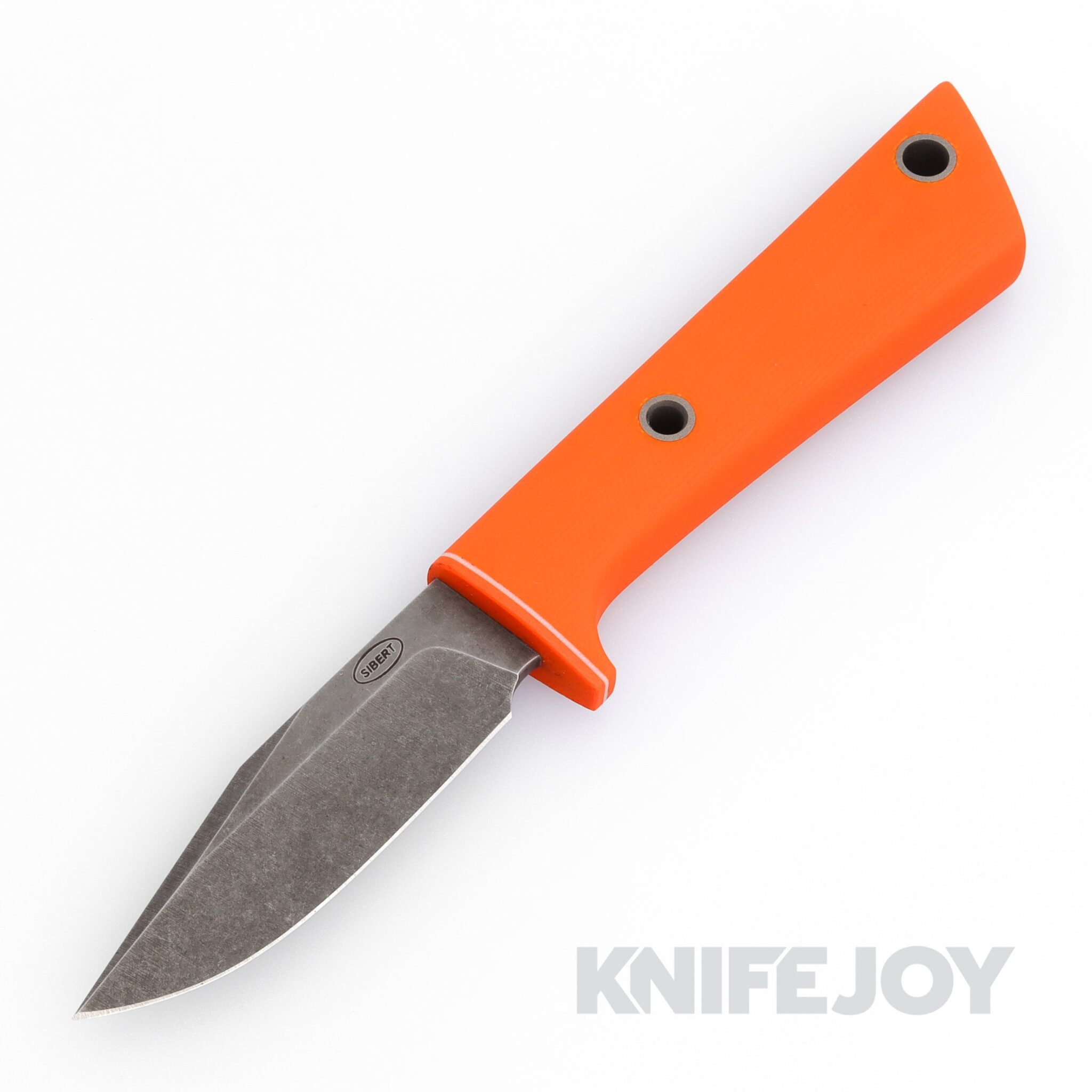 Shane Sibert Custom Knives Fixed Blade Traverse Magnacut Blade with Orange G10 Handles/ Leather Sheath
