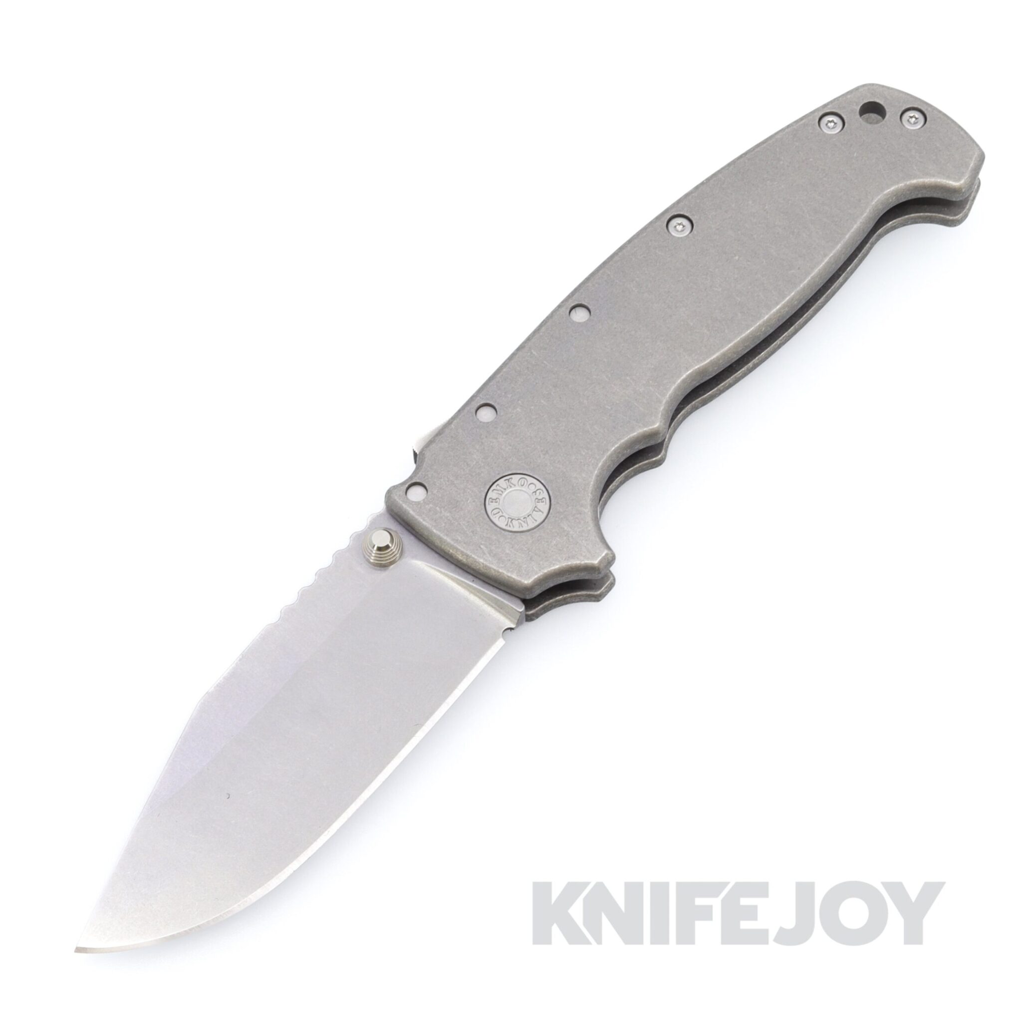 Demko Knives MGAD20 XXX Drop Point 3V Blade Stud Only with Smooth Titanium Handles