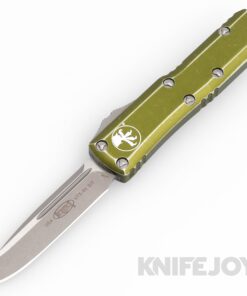 MICROTECH 231-10DOD UTX-85 II OTF Auto Single Edge Stonewash Standard Blade with OD Green Distressed Aluminum Handles