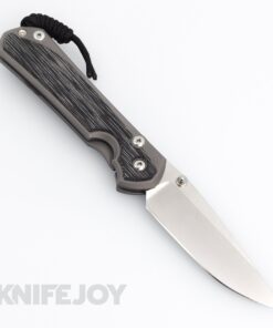 Chris Reeve Knives Large Sebenza 31 Left Hand Drop Point Magnacut Blade with Black Canvas Micarta Inlay Glass Blasted Titanium Handles