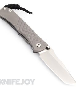 Chris Reeve Knives Umnumzaan Left Hand Tanto Magnacut Blade with Glass Blasted Plain Titanium Handles