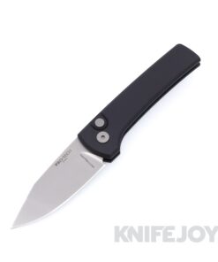 Pro-Tech x Chavez RCS1101 Scapegoat Compact Automatic Stonewash MagnaMax Blade with Black Aluminum Handles