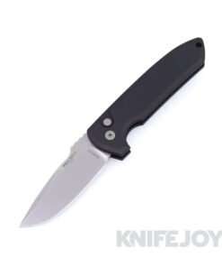 Pro-tech Knives LG3101 Rockeye Auto Stonewash Blade with Solid Black Handles / Blasted Hardware / Black Clip