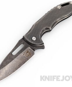 Mechforce Knives Rick Lala Collab Sentry Frame Lock Flipper Knife Limited Edition Black M390  Blade with Black Diamond Pattern Titanium Handles