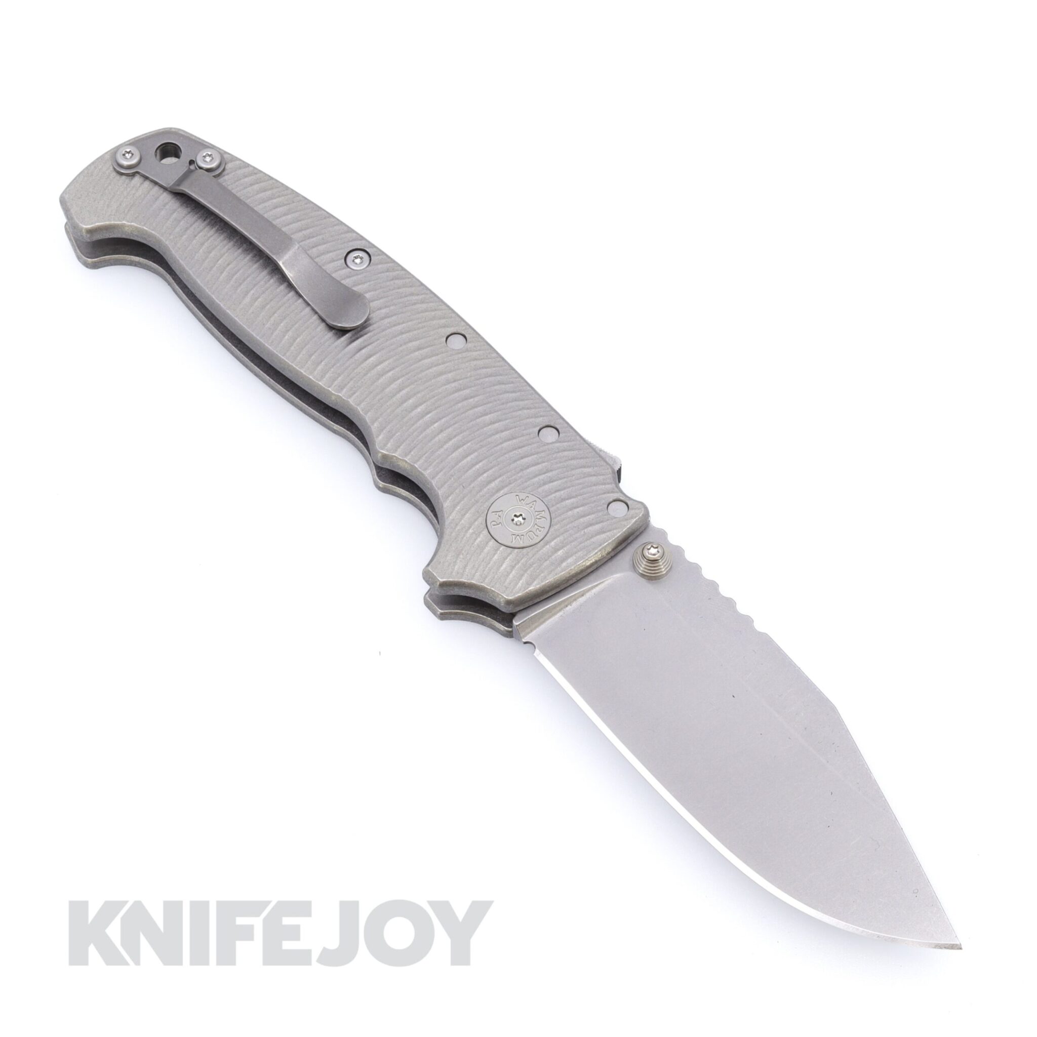 Demko Knives MGAD20 XXX Drop Point 3V Blade Stud Only with Titanium Textured Handles