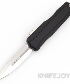 MICROTECH 1242-10 Cypher II Auto OTF Double Edge Stonewash Standard Blade with Black Aluminum Handles