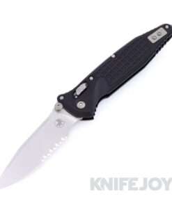 MICROTECH 160RL-11FR SOCOM Elite RAM-LOK Folder Single Edge Stonewash Partially-Serrated Blade with Black Frag Aluminum Handles