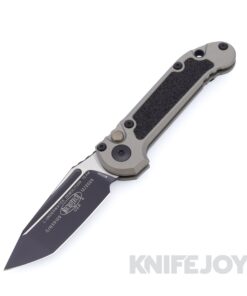 MICROTECH 1136-1NC Auto L.U.D.T. GEN III Auto Tanto Edge Black Standard Blade with Natural Clear Aluminum Handles
