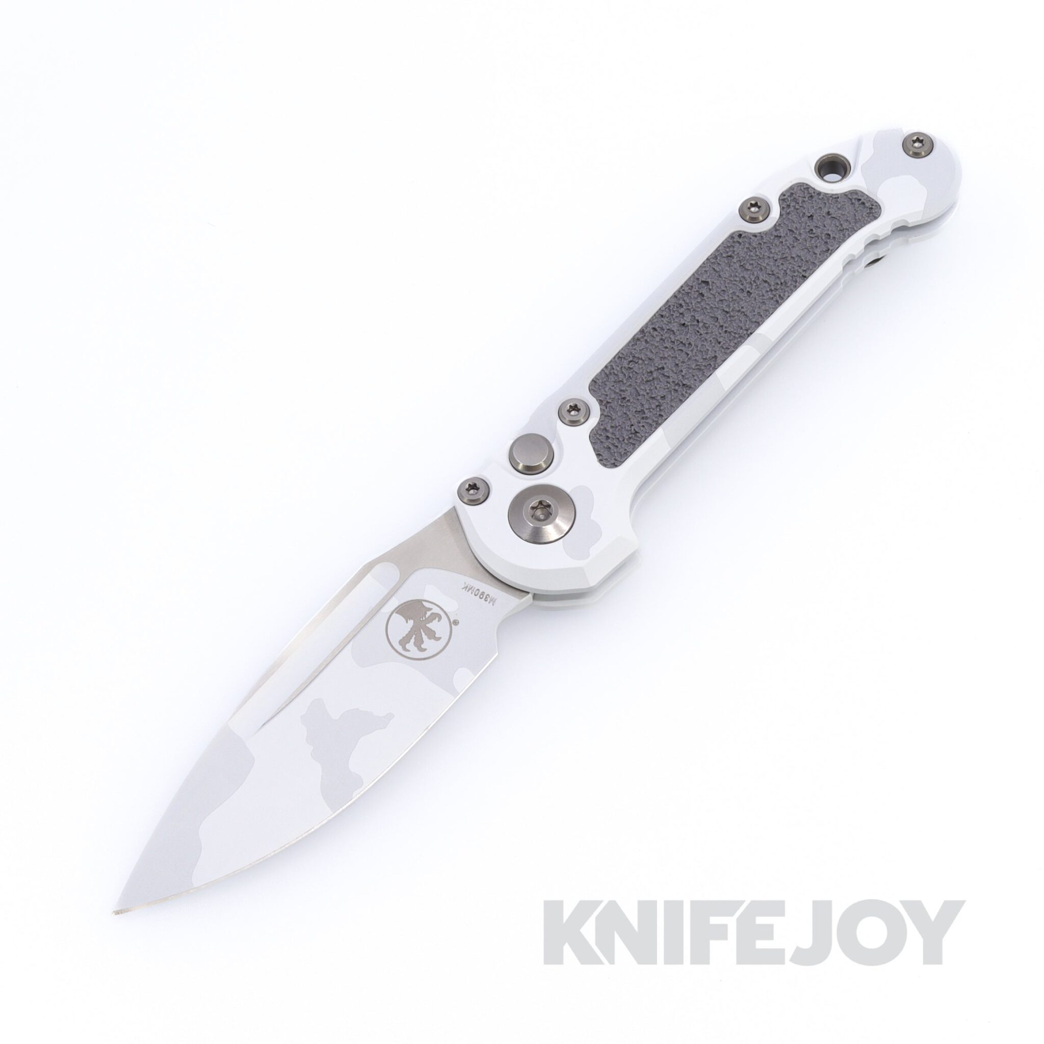 MICROTECH 1135-1LPACS-D22 Auto L.U.D.T. GEN III Auto Signature Series Arctic Camo Blade with Arctic Camo Pattern Aluminum Handles and Gray Textured Inlays