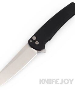 Pro-tech Knives PT5401 Malibu Flipper Reverse Tanto Stonewash Magnacut Blade with Black Aluminum Handles