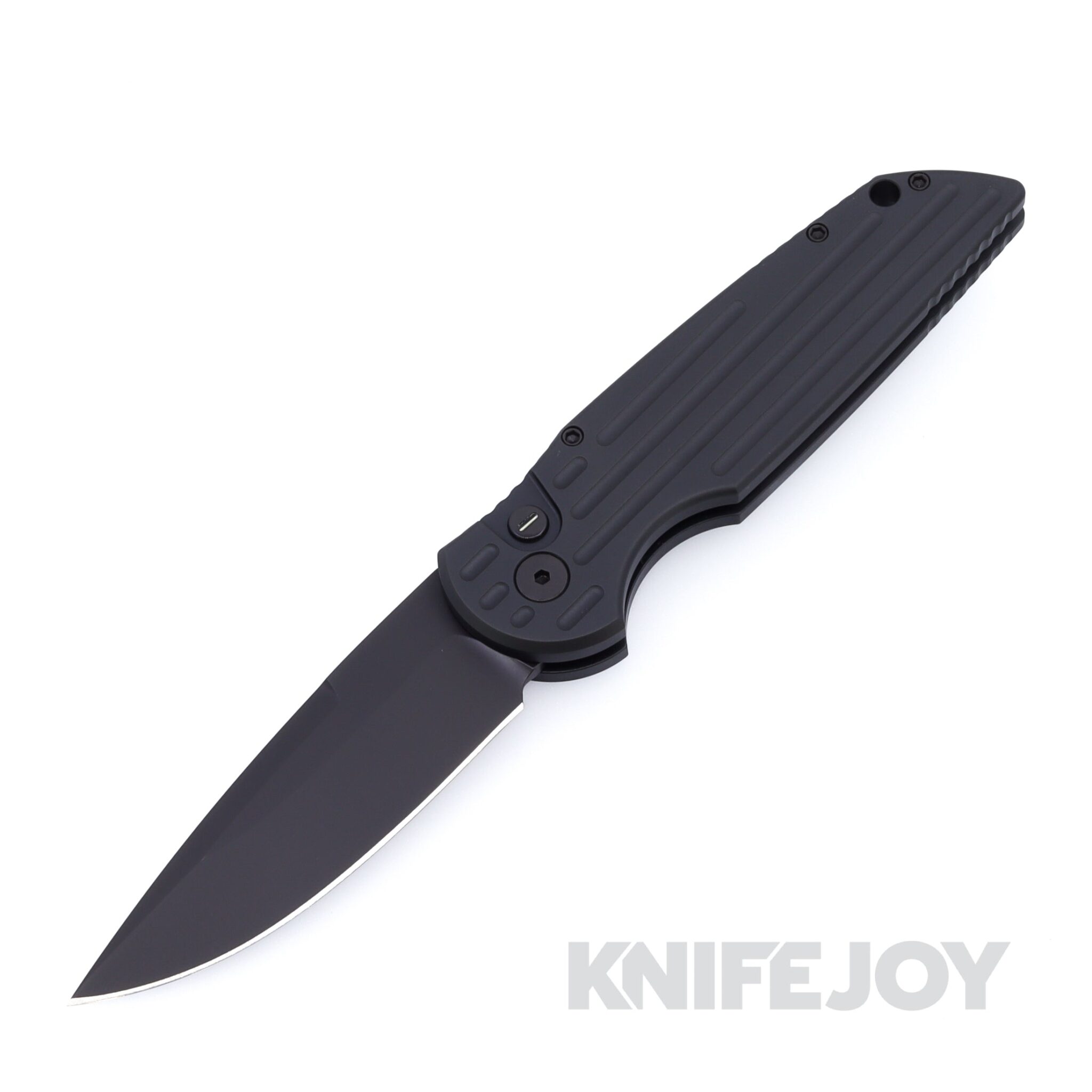 Pro-tech Knives TR-3 SWAT OPERATOR Auto Tactical Response 3 OPERATOR Edition Sterile Black Blade with Grooved Black Handle and Tritium Button Accent