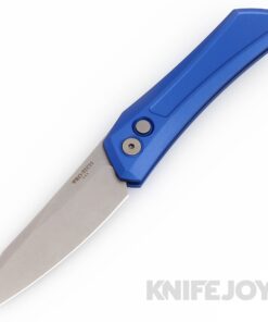Pro-tech Knives PT-DS101-BLUE Auto Sinkevich Design Oligarch Auto Stonewash Magnacut Blade with Solid Blue Aluminum Handles