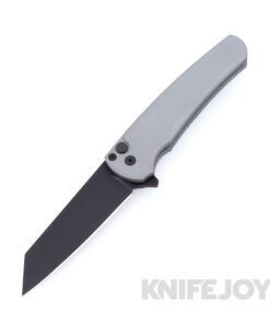 Pro-tech Knives 5403-Grey Malibu Flipper Black DLC Magnacut Reverse Tanto Blade with Grey Handle and Black Hardware