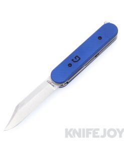 Chuck Gedraitis Custom Knives Switch Army Switchblade Knife Nitro-V Bowie Blade with Blue Aluminum Scales / Ti Liners and Hardware