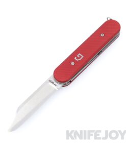 Chuck Gedraitis Custom Knives Switch Army Switchblade Knife Nitro-V Bowie Blade with Red Aluminum Scales / Ti Liners and Hardware