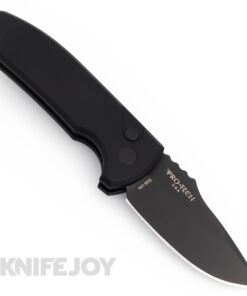 Pro-tech Knives PTLG403-LH Auto SBR Short Bladed Rockeye S35VN Black Blade with Smooth Black Handle LEFT Handed Knife