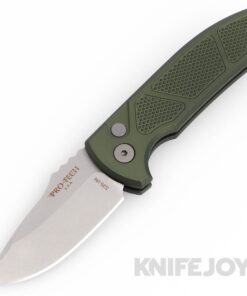 Pro-tech Knives PTLG405 Auto SBR Short Bladed Rockeye S35VN Stonewash/Satin Blade with Green Textured Aluminum Handle