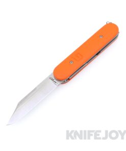 Chuck Gedraitis Custom Knives Switch Army Switchblade Knife Nitro-V Clip Point Blade with Orange G10 Scales / Titanium Liners and Spring
