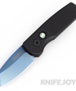 Pro-tech Knives PTR5406-SB Auto Runt 5 Sapphire Blue Reverse Tanto Magnacut Blade with Textured Black Aluminum Handles/ Mother of Pearl Button