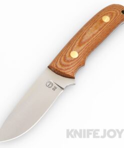 Dozier Knives Custom Fixed Blade Model K-53 Arkansas Drop Point D2 Blade with Natural Canvas Micarta Handles