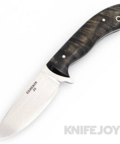 Camerer Knives Custom Fixed Blade Model Hunter/ Utility Forged 8670 Satin Blade with Black Stabilized Cottonwood Handles