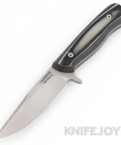 Camerer Knives Custom Fixed Blade Model Wrangler Tumbled 52100 Blade with Gray/ Black G10 Handles