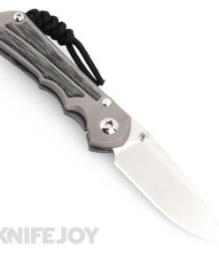 Chris Reeve Knives Small Inkosi Left Hand Plain Drop Point Magnacut Blade with Glass Blasted Black Canvas Micarta Inlay Titanium Handles