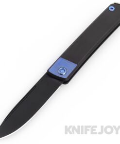 Medford Knives Gentleman Jack-2 S45VN DLC Drop Point Blade with Black w/ Blue Bolsters Handles/ Blue Hardware/ DLC Clip