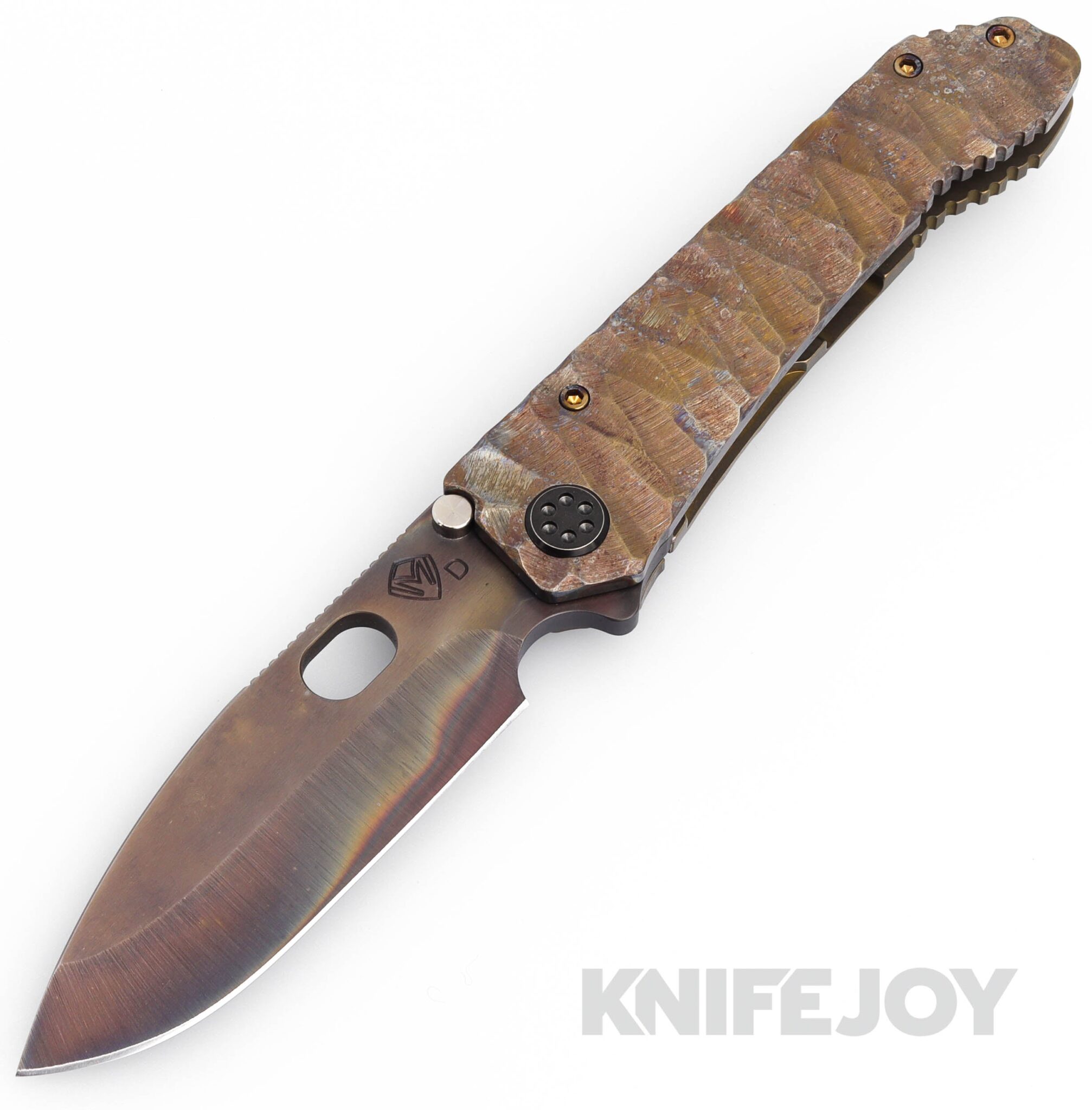 Medford Knives 187 DP D2 Vulcan Blade with "Scorched Earth" Predator Handles/ OS TumPVD Hardware and Clip