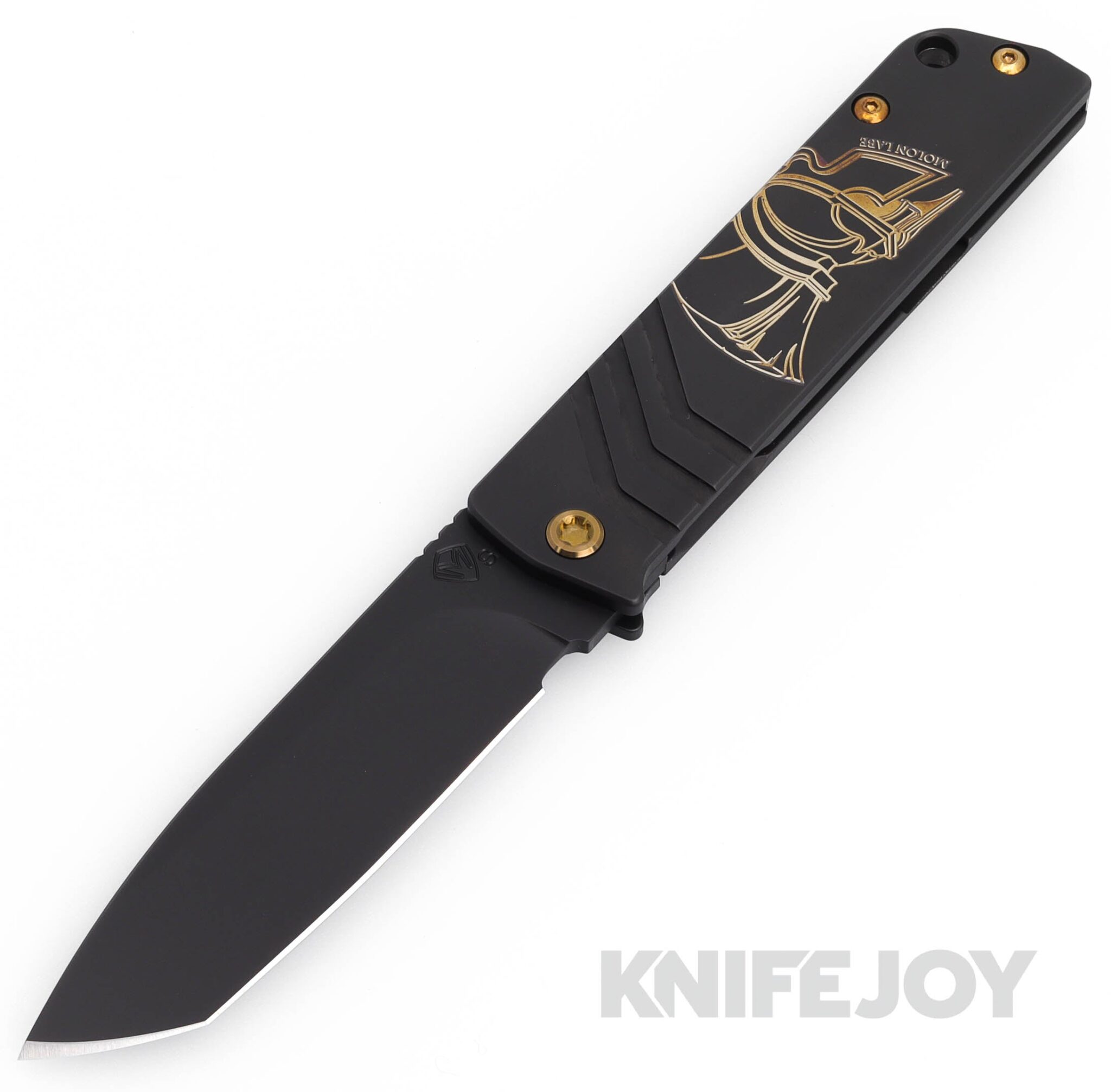 Medford Knives The Antik S45VN DLC Tanto Blade with DLC "Ghosted Molon Labe" Handles/ Bronze Hardware and Clip