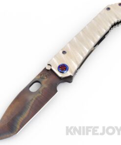 Medford Knives 187 DPT D2 Vulcan Tanto Blade with Silver Lightning Handles/ Flamed Hardware and Clip