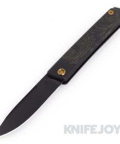 Medford Knives Gentleman Jack-2 S45VN DLC Drop Point Blade with Black/ Bronze Bolsters Filigree Handles/ Bronze Hardware and Clip