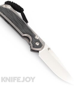 Chris Reeve Knives Small Sebenza 31 LEFT HAND Drop Point Magnacut Double Lug Blade with Glass Blasted Black Canvas Micarta Inlay/ Titanium Handles