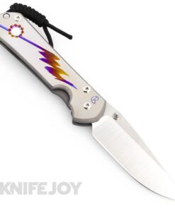 Chris Reeve Knives Large Sebenza 31 Left Handed Drop Point Magnacut Blade with Sandblasted Unique Graphic Cabochon Handles/ Mother of Pearl