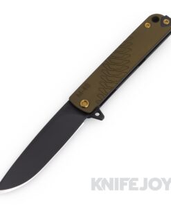 Medford Knives M-48 S45VN DLC Blade with Yellow Handles/ Bronze Hardware and DLC Clip
