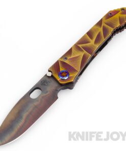 Medford Knives 187 DP D2 Vulcan Blade with BB/ Cement Bronze Stained Glass Handles/ Flamed Hardware and Bronze Clip