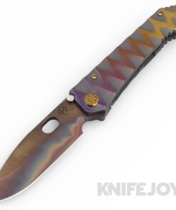 Medford Knives 187 DP D2 Vulcan Blade with BB/ Cement Brz-Vio Fade "Lazy River" Handles/ Bronze Hardware/ Brz-Vio Fade Clip