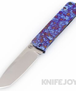 Medford Knives The Antik S45VN Tumbled Tanto Blade with PenAnoFlamed Flats Cobblestone Handles/ Flamed Hardware and Clip