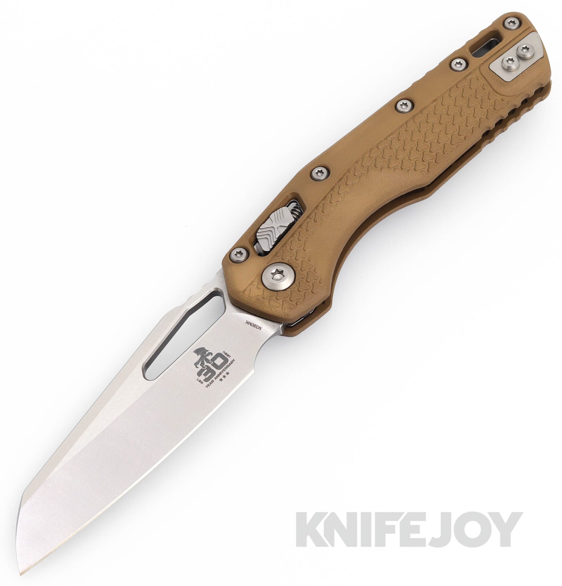 MICROTECH Standard Issue 210T-10PMDE30 MSI 30th Anniversary Ram Lock Folder Single Edge Stonewash Standard Blade with Dark Earth Polymer Tri-Grip Handles