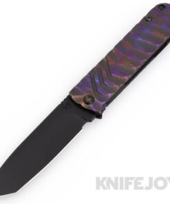 Medford Knives The Antik S45VN Tumbled Tanto Blade with PenAnoFlm Flats Predator Handles/ Black Hardware/ Flamed Flats Clip