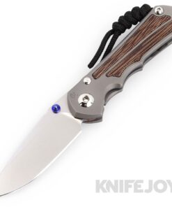 Chris Reeve Knives Small Inkosi Plain Drop Point Magnacut Double Blue Lug Blade with Glass Blasted Natural Canvas Micarta Titanium Handles