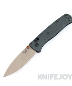 Benchmade 535TN-2601 Bugout AXIS Folding Knife Tan Cerakote Drop Point Elmax  Blade, Taiga Green Grivory Handles