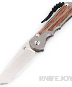 Chris Reeve Knives Large Inkosi Plain Tanto Magnacut Blade with Natural Canvas Micarta Inlay Glass Blasted Titanium Handles