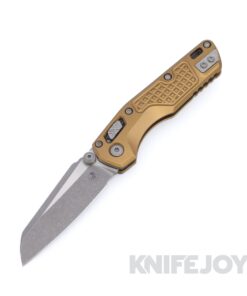 MICROTECH Standard Issue 210M-10APFRTA MSI Mini RAM-LOK Folder Single Edge Apocalyptic Blade with Tan Frag Aluminum Handles