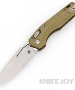 MICROTECH Standard Issue 210-11FRGTODLM MSI Ram Lock Folder "Lawnman" Single Edge Stonewash Partial Serrated Blade with Frag OD Green G10 Handles