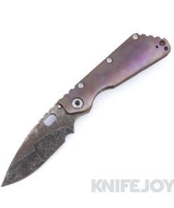 Mick Strider Custom Knives SMF Nightmare Grind with Top Trisula Swedge Dark Acid Wash Magnacut Blade with Double CC Purple Anodized Titanium Handles