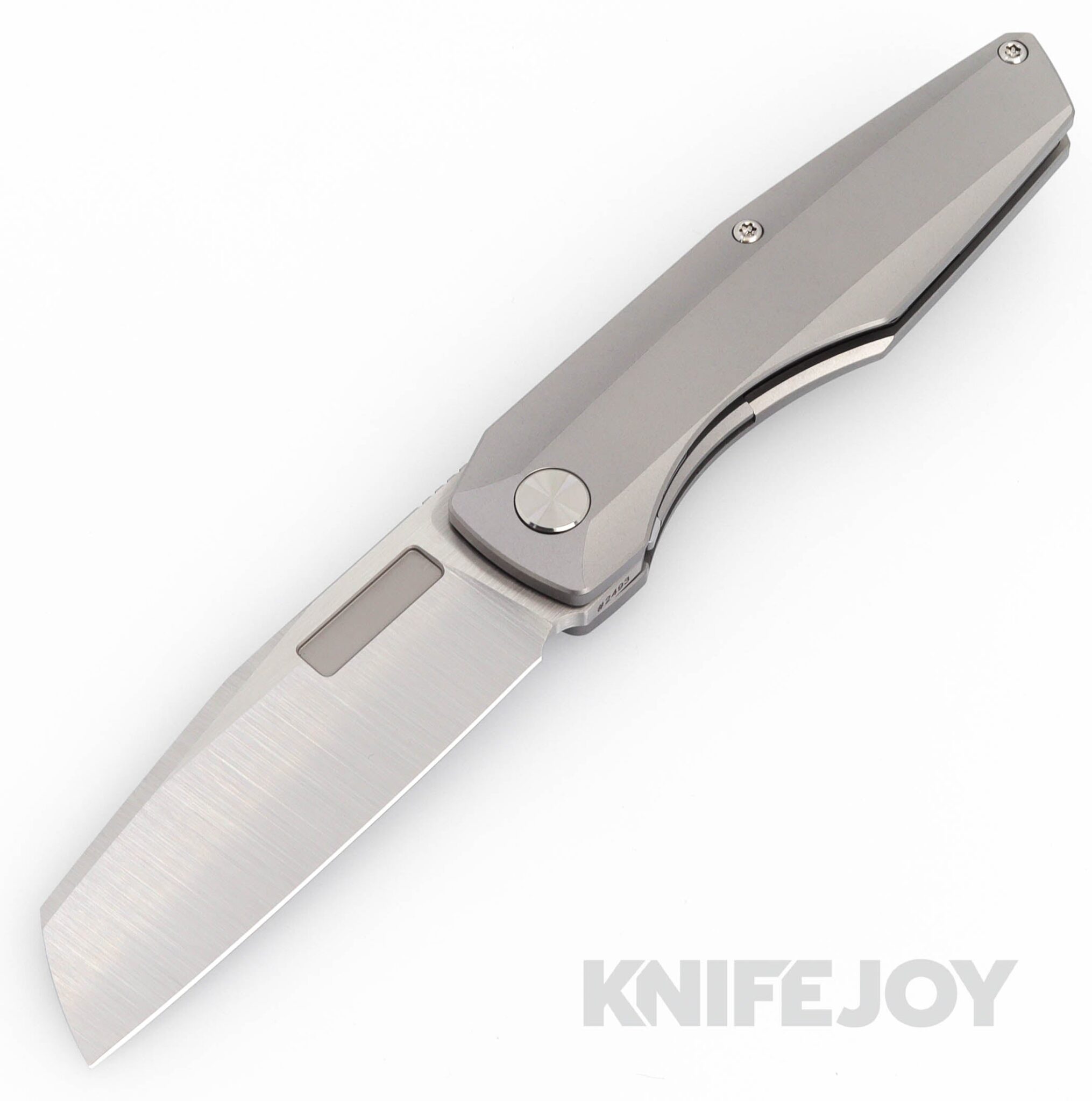 Vero Engineering Axon Liner Lock Gen4 Belt Satin Blade with Stonewash Titanium Handles